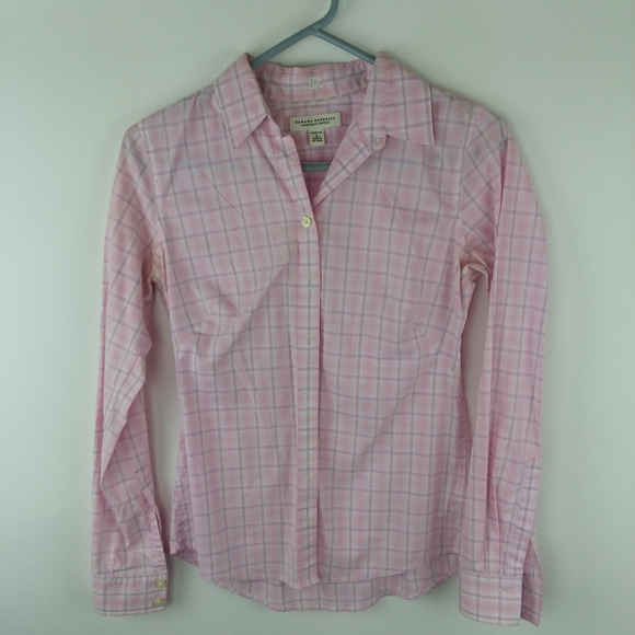 Banana Republic Tops - Banana Republic Sz 2 Stretch Pink Striped BD Shirt